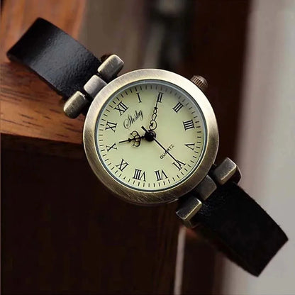 Luckacco Shsby New Fashion Hot-Selling Female Antique bronze leather watch ROMA Vintage Watch Women Dress Watches