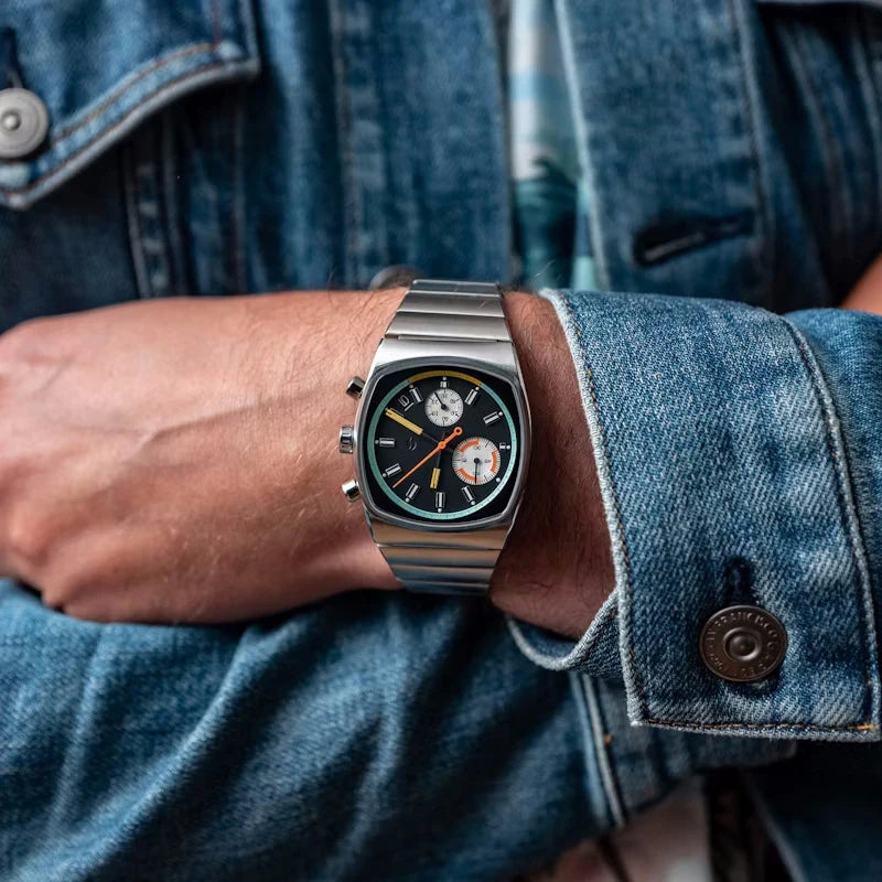 luckacco ciloa man high quality quartz watches for men retro automatic movement steeldive male stainless steel waterproof watch men's