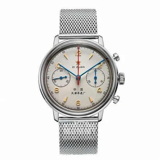 Luckacco Seagull Original 1963 Timing Code Men's Watch/accessory Bubble Dome Glass Beat Quartz Clock Business Luxury Retro Chronograph