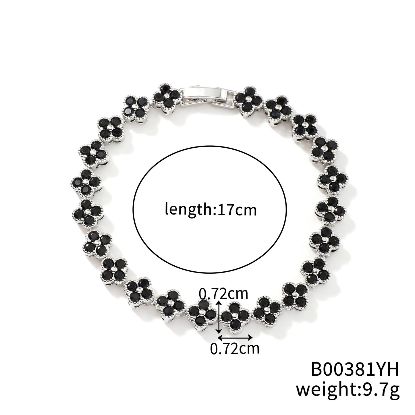luckacco classic fashion colored crystal flower lucky bracelet women personalized new stainless steel bracelet party jewelry accessories