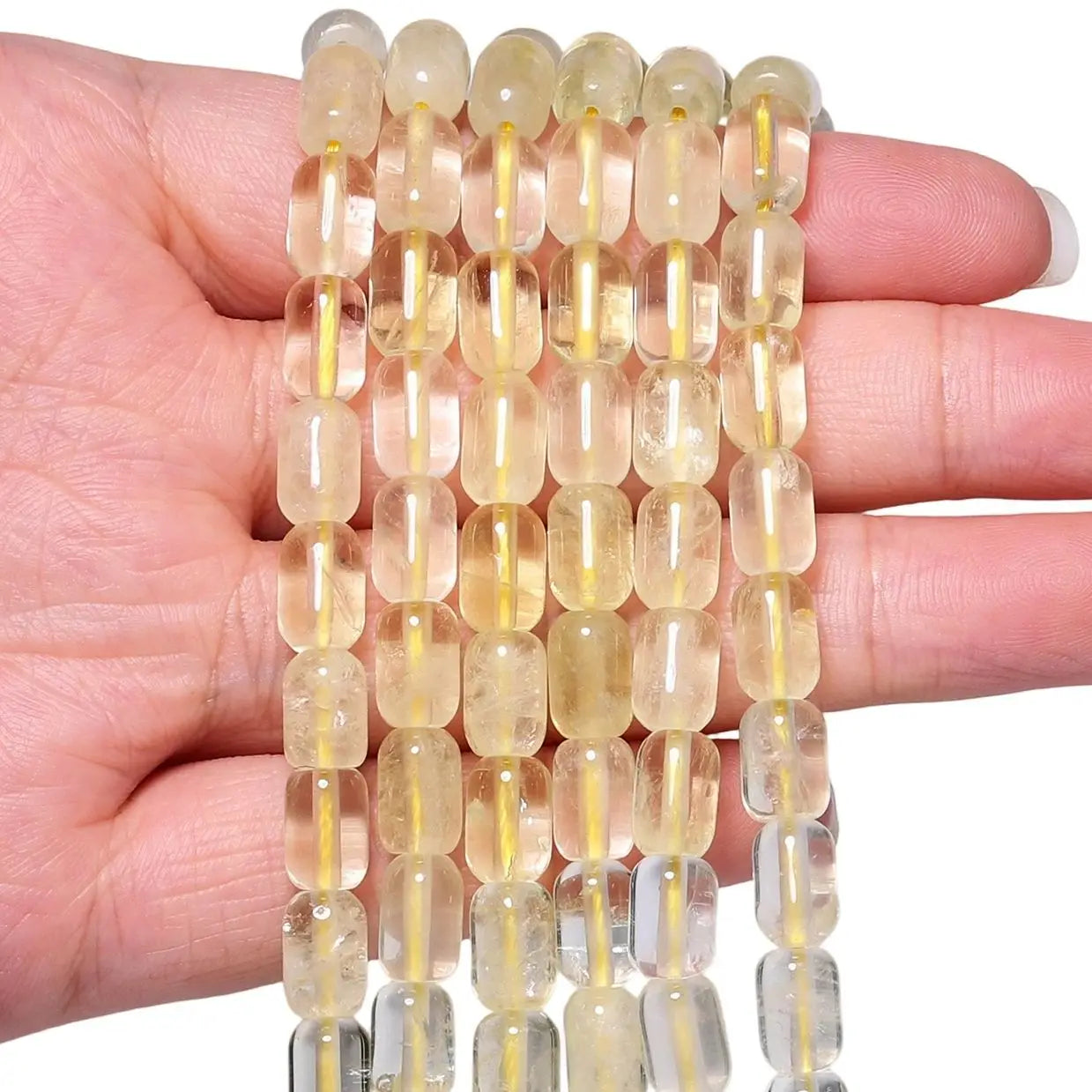luckacco 9x6mm cylinder lemon quartz natural stone loose spacer beads for jewelry making diy earrings bracelet charms accessories