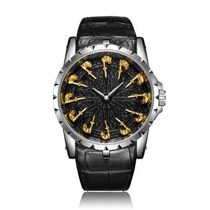 Luckacco UTHAI CQ312 Medieval style men's waterproof twelve knight quartz watch and the best choice for gift giving occasions