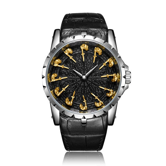Luckacco UTHAI CQ312 Medieval style men's waterproof twelve knight quartz watch and the best choice for gift giving occasions