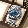 Luckacco POEDAGAR Luxury Watch For Men Calendar Luminous Waterproof Man Clock Male Chronograph Stainless Steel Men's Quartz Watches Reloj