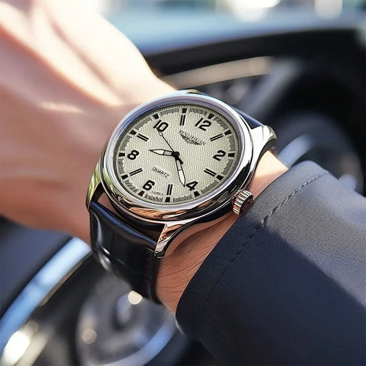 Luckacco Top Brand Man Wristwatch Luxury Business Waterproof Men Watch For Men Quartz Clock Leather Men's Watches reloj+Box Men's Gift