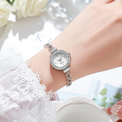 Luckacco Fashion Rhinestone Women Watch Ladies Bracelet Quartz Watches Clock Relogio