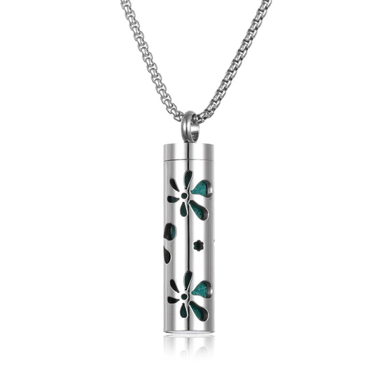 Luckacco Long Strip Stainless Steel Aromatherapy Necklace Perfume Diffuser Essential Oil Diffuser Pendant Necklace Jewelry Accessories