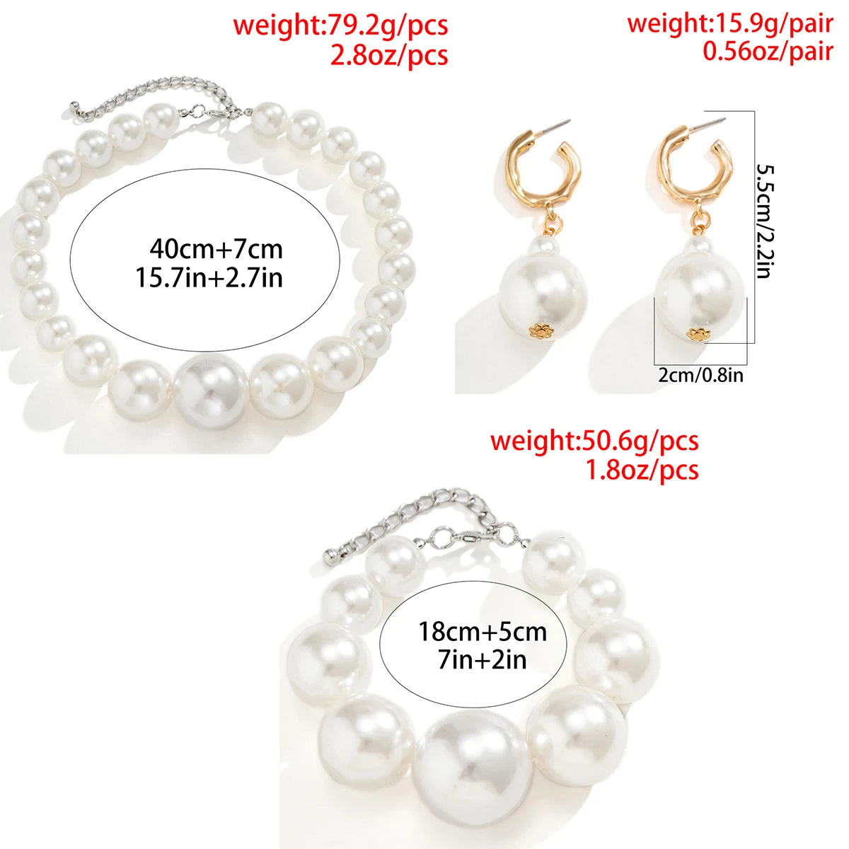 luckacco exaggerated fashion big imitation pearl choker necklace for women wedding bridal temperament bead maxi chain christmas jewelry
