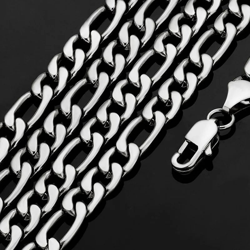 luckacco 2024 new 925 sterling silver 16-30 inches figaro chain necklace men women fashion hip hop punk jewelry charm wedding accessories