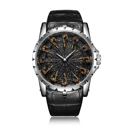 Luckacco UTHAI CQ312 Medieval style men's waterproof twelve knight quartz watch and the best choice for gift giving occasions