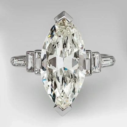 Luckacco Crystal Marquise Cubic Zircon Female Rings Geometric Fashion Contracted Design Wedding Engagement Bands Jewelry for Women