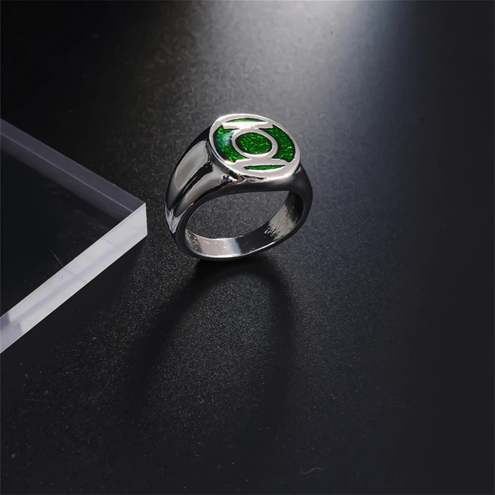 luckacco comics super hero ring green lantern rings movie same popular jewelry men women party dating jewellery  festival gift