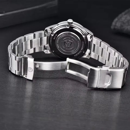 Luckacco PAGANI DESIGN 40MM Meteorite dial Men Quartz Watches Luxury Business Sapphire 316L Stainless Steel 100M Waterproof Watch For Men