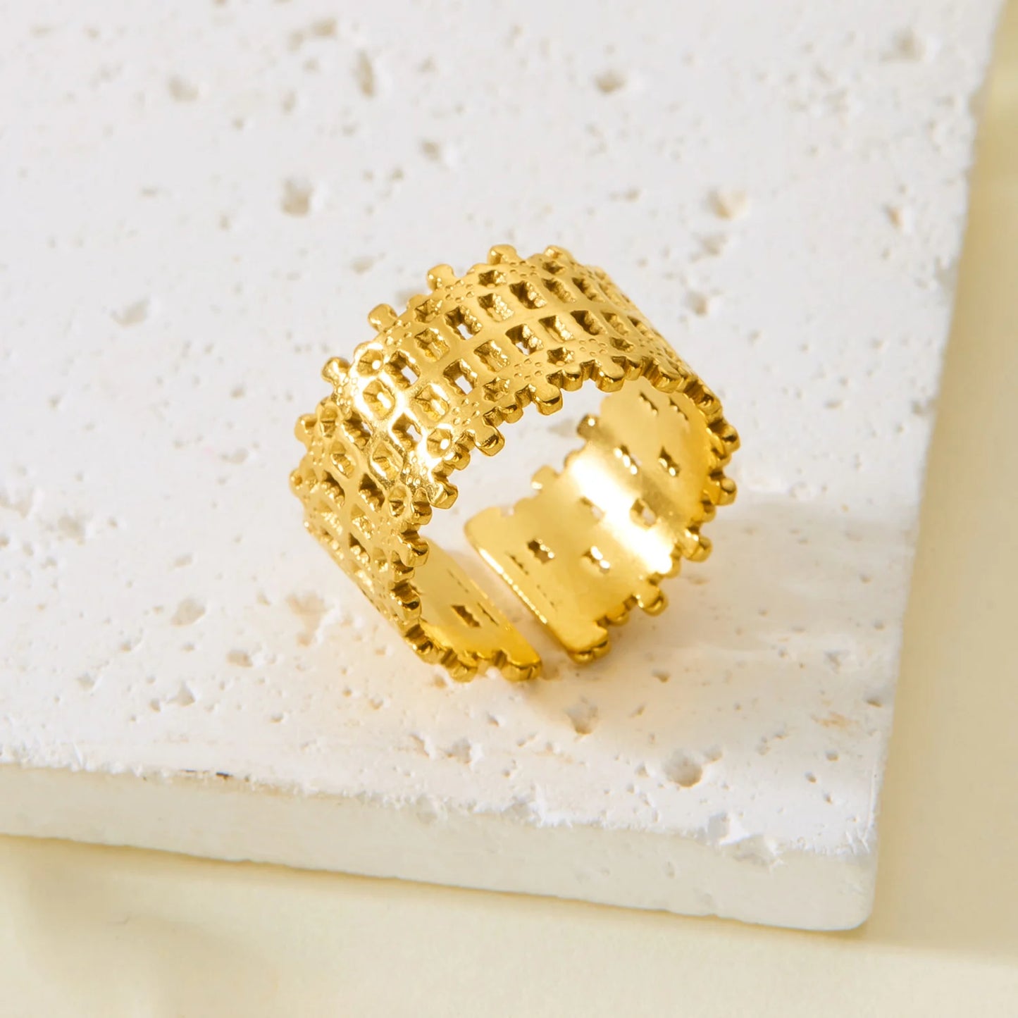 luckacco trendy gold color stainless steel ring for women bohemian shell starfish conch flower butterfly heart ring party jewelry gift