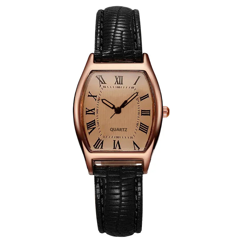 luckacco fashion women small ladies wristwatches brown retro vintage leather bracelet watch waterproof quartz wristwatches reloj mujer