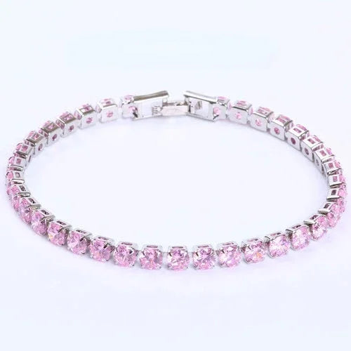 luckacco 17/19cm tennis bracelet cubic zirconia iced out crystal chain bracelet for women luxury men bracelet chain homme jewelry gifts