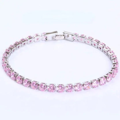 Luckacco 17/19CM Tennis Bracelet Cubic Zirconia Iced Out Crystal Chain Bracelet for Women Luxury Men Bracelet Chain Homme Jewelry Gifts