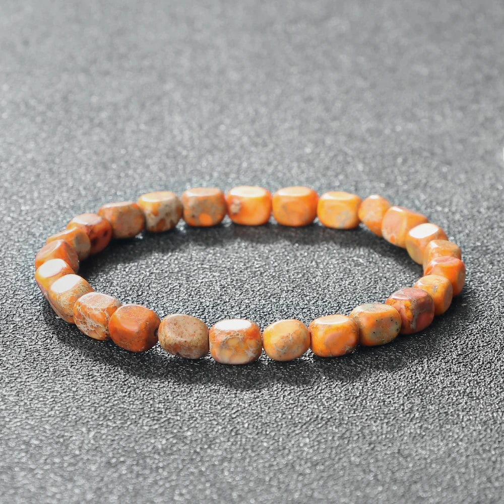 luckacco vintage emperor stone beaded bracelets natural stone charm elastic strand bracelet & bangle bohemian yoga jewelry for women men