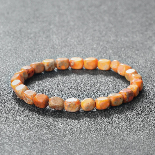 Luckacco Vintage Emperor Stone Beaded Bracelets Natural Stone Charm Elastic Strand Bracelet & Bangle Bohemian Yoga Jewelry for Women Men
