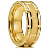 Luckacco Fashion Stainless Steel Rings for Men Jewelry Accessories Anniversary Gift Trendy Double Groove Watch Band Shape Brushed Rings