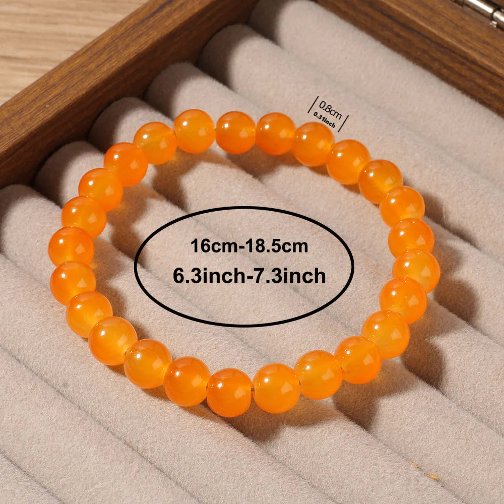 luckacco exquisite orange crystal beaded bracelet - handmade - unisex - the best gift for lovers, friends, and family
