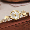 Luckacco New Small Gold Watch with Diamond Inlaid Bracelet Watch, Women's Compact Round Quartz Watch