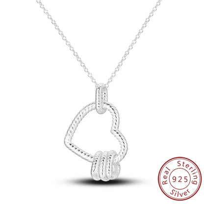 Luckacco Necklace 925 Sterling Silver Butterfly Love Heart Bear Classic Simple Adjustable Necklace For Women Girl Fashion Jewelry Gifts