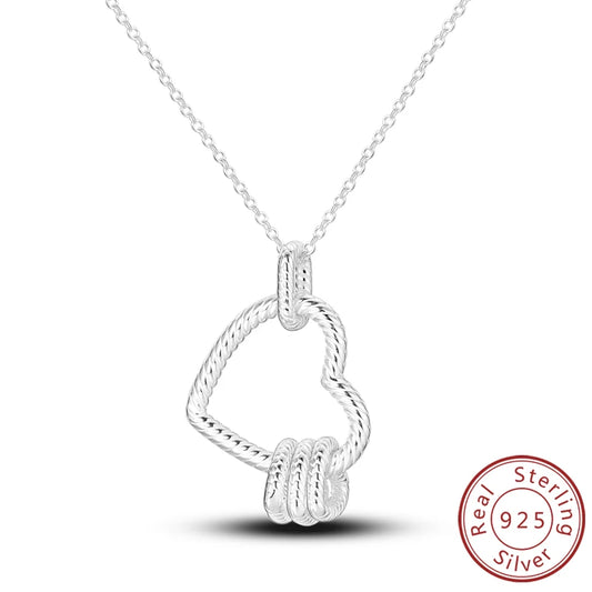 Luckacco Necklace 925 Sterling Silver Butterfly Love Heart Bear Classic Simple Adjustable Necklace For Women Girl Fashion Jewelry Gifts