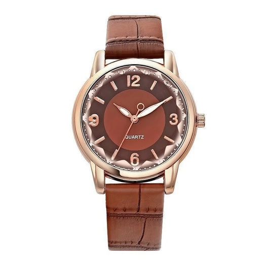 Luckacco Leather Strap Ladies Quartz  Watch Polygon Glass Luxury Women Wristwatches Clocks Dial Quartz Creative Fashion Watch Reloj Часы