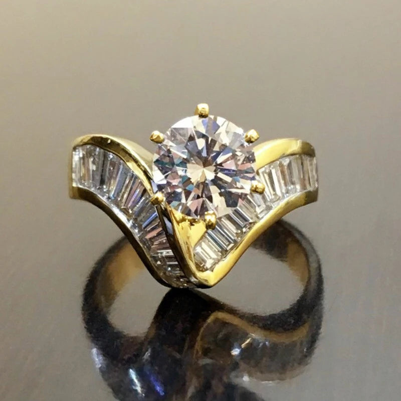 luckacco daily picks geometric shaped women rings with marquise cubic zirconia exquisite female accessories for wedding party fashion jewelry