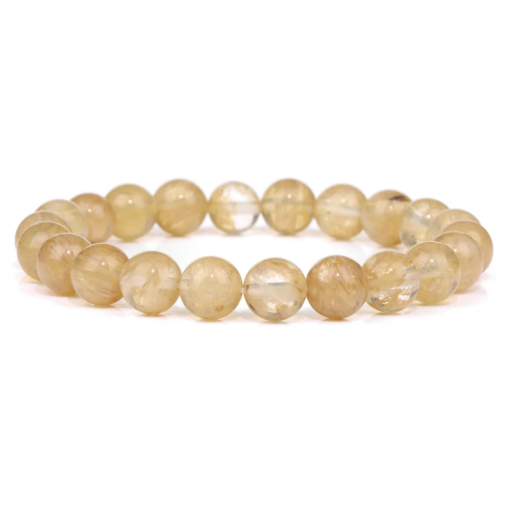 luckacco fashion natural stone pink angelite beads bracelet 8mm sunstone beaded energy yoga bracelet jewelry for women handmade gifts