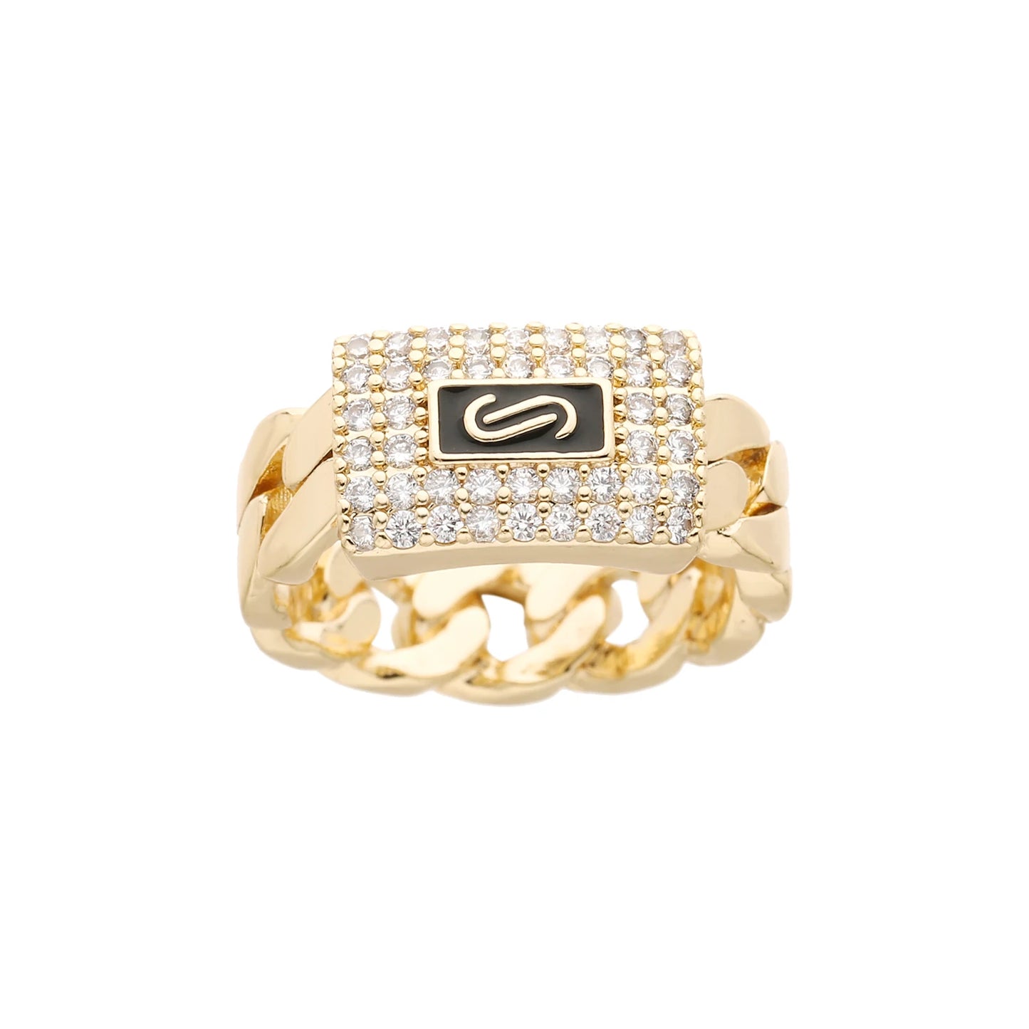luckacco new monaco men's and women's rings, elegant zircon rings, brass material, party gifts, monaco charm rings