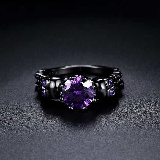 Luckacco Retro Punk Skull Gothic Ring For Women Men Halloween Goth Black Gold Color Rings Accession  Fashion Jewelry R523