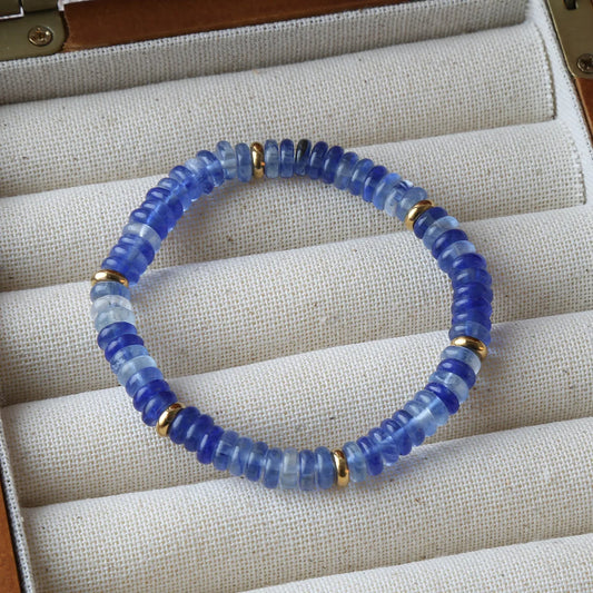 Luckacco Summer Cool Elastic Bracelet Color Beads Dopamine Girl Versatile Natural Stone Bead Trend 2024 New