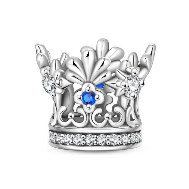 luckacco crown charms skull bead original 925 sterling silver inlaid zirconium pendants fit bracelet necklace jewelry lover gift