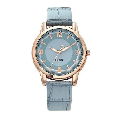 Luckacco Leather Strap Ladies Quartz  Watch Polygon Glass Luxury Women Wristwatches Clocks Dial Quartz Creative Fashion Watch Reloj Часы