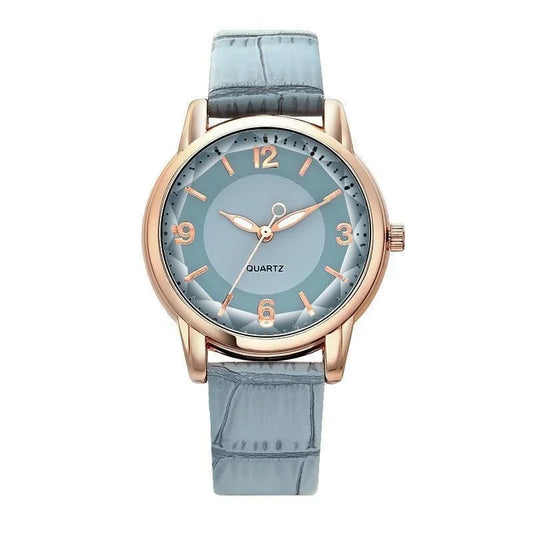 Luckacco Leather Strap Ladies Quartz  Watch Polygon Glass Luxury Women Wristwatches Clocks Dial Quartz Creative Fashion Watch Reloj Часы