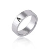 Luckacco Fashion 26 English Initial Letter Ring Stainless Steel Engraved Name Rings For Women Birthday Gifts