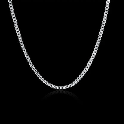 Luckacco Hot 925 Sterling Silver Necklace 16-24 inches fine 2MM Box chain For man Women high quality Fashion party Jewelry Gifts