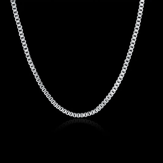 Luckacco Hot 925 Sterling Silver Necklace 16-24 inches fine 2MM Box chain For man Women high quality Fashion party Jewelry Gifts