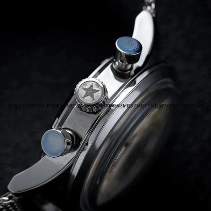 Luckacco Seagull Original 1963 Timing Code Men's Watch/accessory Bubble Dome Glass Beat Quartz Clock Business Luxury Retro Chronograph