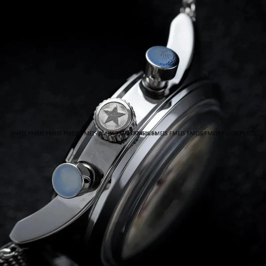 Luckacco Seagull Original 1963 Timing Code Men's Watch/accessory Bubble Dome Glass Beat Quartz Clock Business Luxury Retro Chronograph