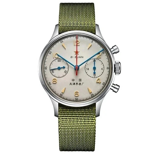 Luckacco Men's watches 1963 pilot automatic watch 42mm waterproof retro quartz chronograph vintage dress watch