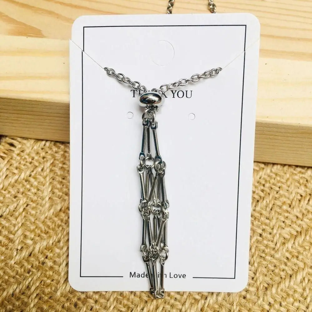 luckacco stainless steel crystal holder cage necklace silver color interchangeable stone holder necklace necklace accessories gold color