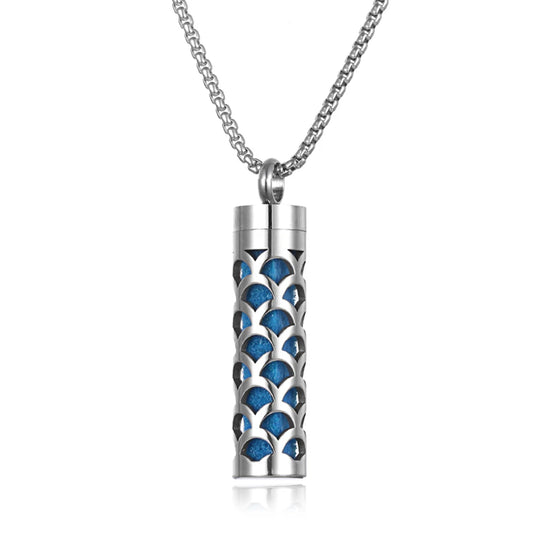 Luckacco Long Strip Stainless Steel Aromatherapy Necklace Perfume Diffuser Essential Oil Diffuser Pendant Necklace Jewelry Accessories