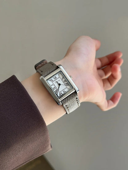 Luckacco Luxury Square Small Watch Retro Womens Girls Quartz Watches Tiny Female Watch for Women Dresses Lady Fashion Gift for Girlfriend