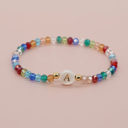 Luckacco Go2Boho Crystal Shell Letter A-Z Bracelets for Women Boho Summer Beach Lucky Fashion Trend Jewelry Accessories Surprise Gifts