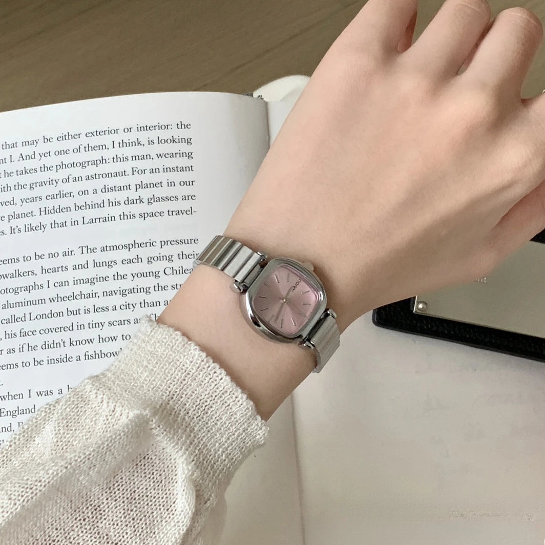 luckacco brand women quartz watch adjustable stainless steel strap luxury gift ladies wristwatch  clock relojes para mujer