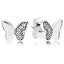 925 Sterling Silver Popular Earring Flying Butterfly Pearl Freehand Heart Droplets Hoop Earring For Women Jewelry Gift - luckacco