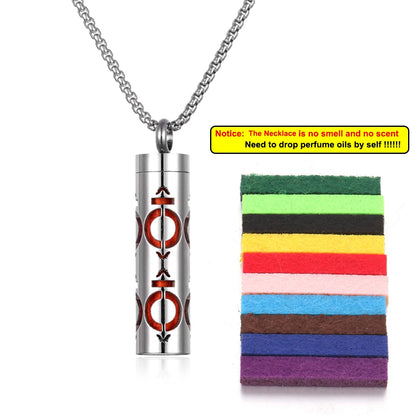 Luckacco Long Strip Stainless Steel Aromatherapy Necklace Perfume Diffuser Essential Oil Diffuser Pendant Necklace Jewelry Accessories